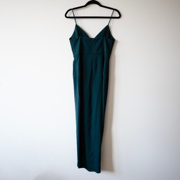 Shona Joy Draped Dress Seaweed Green V-Neck Wedding Bridesmaid Cocktail 6 NWT - Picture 3 of 6